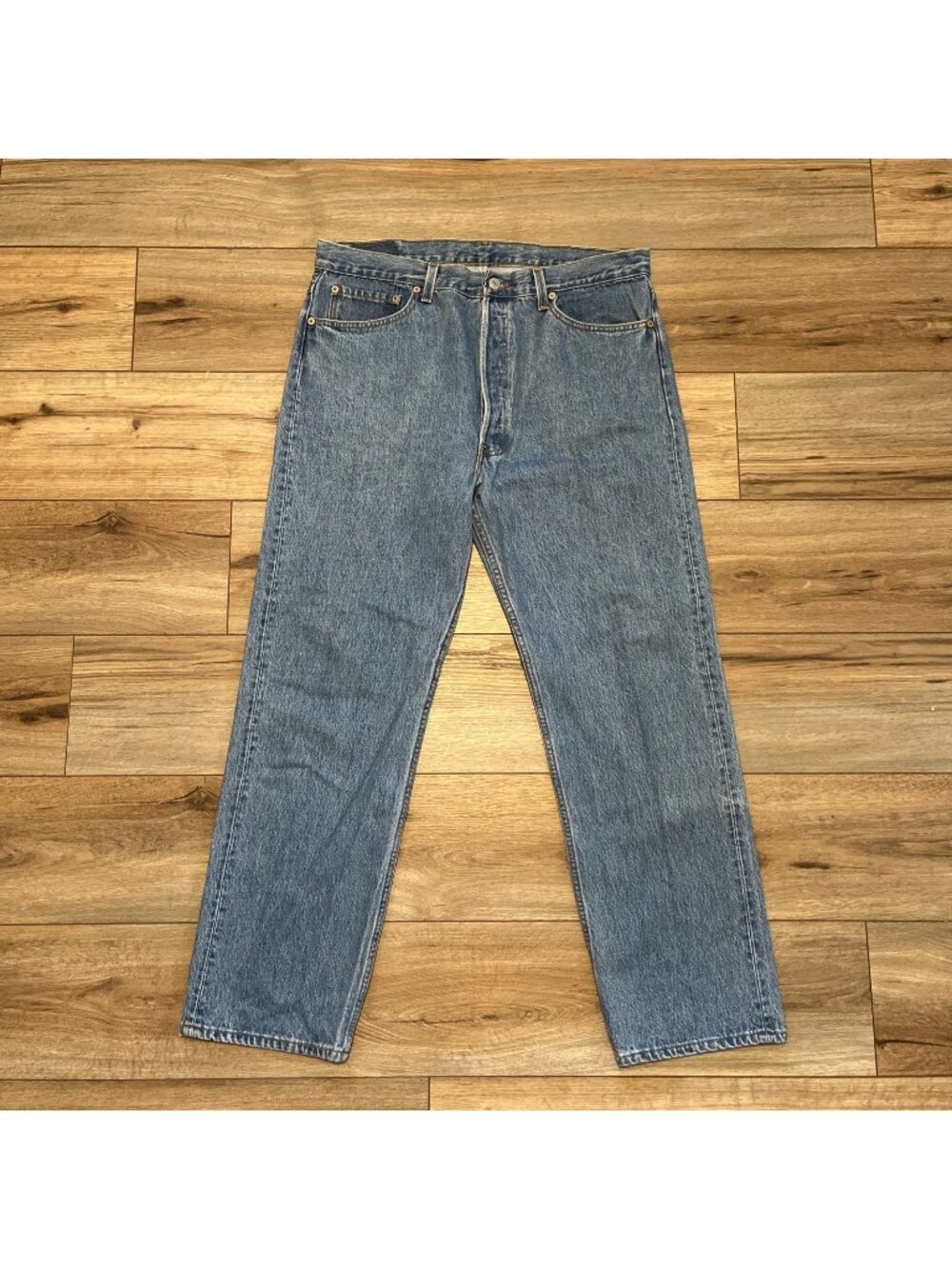 Men's VTG Levis 501 Original Fit Denim Jeans 38x30 Blue USA Made Button Fly 90s